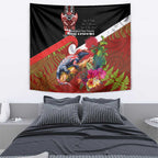 Aotearoa Toitu Te Tiriti Tapestry Waitangi-Honour The Treaty NZ Tuatara and Plants