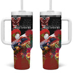 Aotearoa Toitu Te Tiriti Tumbler With Handle Waitangi-Honour The Treaty NZ Tuatara and Plants