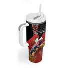 Aotearoa Toitu Te Tiriti Tumbler With Handle Waitangi-Honour The Treaty NZ Tuatara and Plants