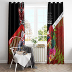 Aotearoa Toitu Te Tiriti Window Curtain Waitangi-Honour The Treaty NZ Tuatara and Plants