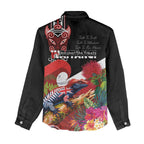 Aotearoa Toitu Te Tiriti Women Casual Shirt Waitangi-Honour The Treaty NZ Tuatara and Plants