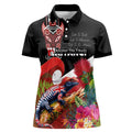 Aotearoa Toitu Te Tiriti Women Polo Shirt Waitangi-Honour The Treaty NZ Tuatara and Plants