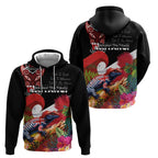 Aotearoa Toitu Te Tiriti Zip Hoodie Waitangi-Honour The Treaty NZ Tuatara and Plants