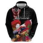 Aotearoa Toitu Te Tiriti Zip Hoodie Waitangi-Honour The Treaty NZ Tuatara and Plants