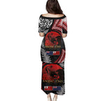 Tonga and New Zealand ANZAC Day Family Matching Puletasi and Hawaiian Shirt Gallipoli Lest We Forget Ngatu Art Tribal and Maori Tattoo with Fern LT03