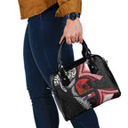 Tonga and New Zealand ANZAC Day Shoulder Handbag Gallipoli Lest We Forget Ngatu Art Tribal and Maori Tattoo with Fern LT03