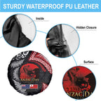 Tonga and New Zealand ANZAC Day Spare Tire Cover Gallipoli Lest We Forget Ngatu Art Tribal and Maori Tattoo with Fern LT03