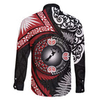 Tonga and New Zealand Together Family Matching Off Shoulder Short Dress and Hawaiian Shirt Ngatu Art Tribal Maori Tattoo and Silver Fern