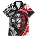 Tonga and New Zealand Together Family Matching Tank Maxi Dress and Hawaiian Shirt Ngatu Art Tribal Maori Tattoo and Silver Fern