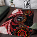 Tonga and Australia Together Area Rug Ngatu Art Tribal Aboriginal Tattoo Pattern