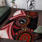Tonga and Australia Together Area Rug Ngatu Art Tribal Aboriginal Tattoo Pattern