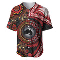 Tonga and Australia Together Baseball Jersey Ngatu Art Tribal Aboriginal Tattoo Pattern