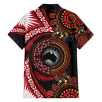Tonga and Australia Together Family Matching Tank Maxi Dress and Hawaiian Shirt Ngatu Art Tribal Aboriginal Tattoo Pattern