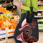 Tonga and Australia Together Grocery Bag Ngatu Art Tribal Aboriginal Tattoo Pattern