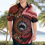 Tonga and Australia Together Hawaiian Shirt Ngatu Art Tribal Aboriginal Tattoo Pattern
