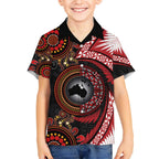 Tonga and Australia Together Kid Hawaiian Shirt Ngatu Art Tribal Aboriginal Tattoo Pattern