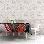 Tonga and Australia Together Tablecloth Ngatu Art Tribal Aboriginal Tattoo Pattern