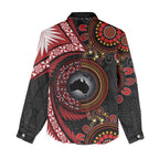 Tonga and Australia Together Women Casual Shirt Ngatu Art Tribal Aboriginal Tattoo Pattern