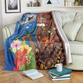 Fiji and Australia Together Blanket Fijian Tapa Plants with Kangaroo and Aboriginal - Aussie Hoodie
