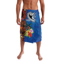 Fiji and Australia Together Lavalava Fijian Tapa Plants with Kangaroo and Aboriginal - Aussie Hoodie