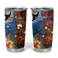 Fiji and Australia Together Tumbler Cup Fijian Tapa Plants with Kangaroo and Aboriginal - Aussie Hoodie