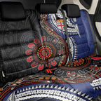 Fiji and Australia Together Back Car Seat Cover Kangaroo Aboriginal with Tribal Tapa Hibiscus Half Style - Aussie Hoodie