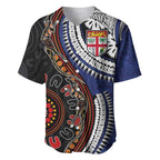 Fiji and Australia Together Baseball Jersey Kangaroo Aboriginal with Tribal Tapa Hibiscus Half Style - Aussie Hoodie
