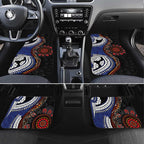 Fiji and Australia Together Car Mats Kangaroo Aboriginal with Tribal Tapa Hibiscus Half Style - Aussie Hoodie