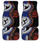 Fiji and Australia Together Car Mats Kangaroo Aboriginal with Tribal Tapa Hibiscus Half Style - Aussie Hoodie