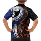 Fiji and Australia Together Family Matching Mermaid Dress and Hawaiian Shirt Kangaroo Aboriginal with Tribal Tapa Hibiscus Half Style - Aussie Hoodie