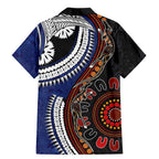 Fiji and Australia Together Family Matching Mermaid Dress and Hawaiian Shirt Kangaroo Aboriginal with Tribal Tapa Hibiscus Half Style - Aussie Hoodie