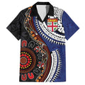 Fiji and Australia Together Family Matching Tank Maxi Dress and Hawaiian Shirt Kangaroo Aboriginal with Tribal Tapa Hibiscus Half Style - Aussie Hoodie