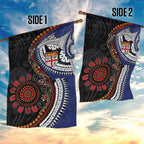Fiji and Australia Together Garden Flag Kangaroo Aboriginal with Tribal Tapa Hibiscus Half Style - Aussie Hoodie