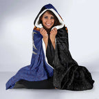 Fiji and Australia Together Hooded Blanket Kangaroo Aboriginal with Tribal Tapa Hibiscus Half Style - Aussie Hoodie