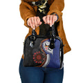 Fiji and Australia Together Shoulder Handbag Kangaroo Aboriginal with Tribal Tapa Hibiscus Half Style - Aussie Hoodie