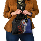 Fiji and Australia Together Shoulder Handbag Kangaroo Aboriginal with Tribal Tapa Hibiscus Half Style - Aussie Hoodie