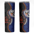 Fiji and Australia Together Skinny Tumbler Kangaroo Aboriginal with Tribal Tapa Hibiscus Half Style - Aussie Hoodie