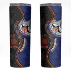 Fiji and Australia Together Skinny Tumbler Kangaroo Aboriginal with Tribal Tapa Hibiscus Half Style - Aussie Hoodie