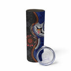 Fiji and Australia Together Skinny Tumbler Kangaroo Aboriginal with Tribal Tapa Hibiscus Half Style - Aussie Hoodie