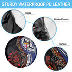 Fiji and Australia Together Spare Tire Cover Kangaroo Aboriginal with Tribal Tapa Hibiscus Half Style - Aussie Hoodie