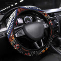 Fiji and Australia Together Steering Wheel Cover Kangaroo Aboriginal with Tribal Tapa Hibiscus Half Style - Aussie Hoodie