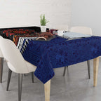 Fiji and Australia Together Tablecloth Kangaroo Aboriginal with Tribal Tapa Hibiscus Half Style - Aussie Hoodie
