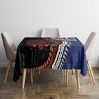 Fiji and Australia Together Tablecloth Kangaroo Aboriginal with Tribal Tapa Hibiscus Half Style - Aussie Hoodie