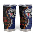 Fiji and Australia Together Tumbler Cup Kangaroo Aboriginal with Tribal Tapa Hibiscus Half Style - Aussie Hoodie