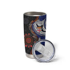 Fiji and Australia Together Tumbler Cup Kangaroo Aboriginal with Tribal Tapa Hibiscus Half Style - Aussie Hoodie