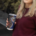 Fiji and Australia Together Tumbler Cup Kangaroo Aboriginal with Tribal Tapa Hibiscus Half Style - Aussie Hoodie