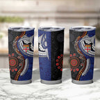 Fiji and Australia Together Tumbler Cup Kangaroo Aboriginal with Tribal Tapa Hibiscus Half Style - Aussie Hoodie