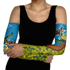 Tuvalu and Australia Together Arm Sleeves Tapa Pattern and Aboriginal mix Culture