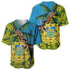 Tuvalu and Australia Together Baseball Jersey Tapa Pattern and Aboriginal mix Culture