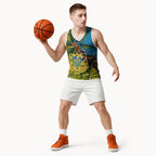 Tuvalu and Australia Together Basketball Jersey Tapa Pattern and Aboriginal mix Culture